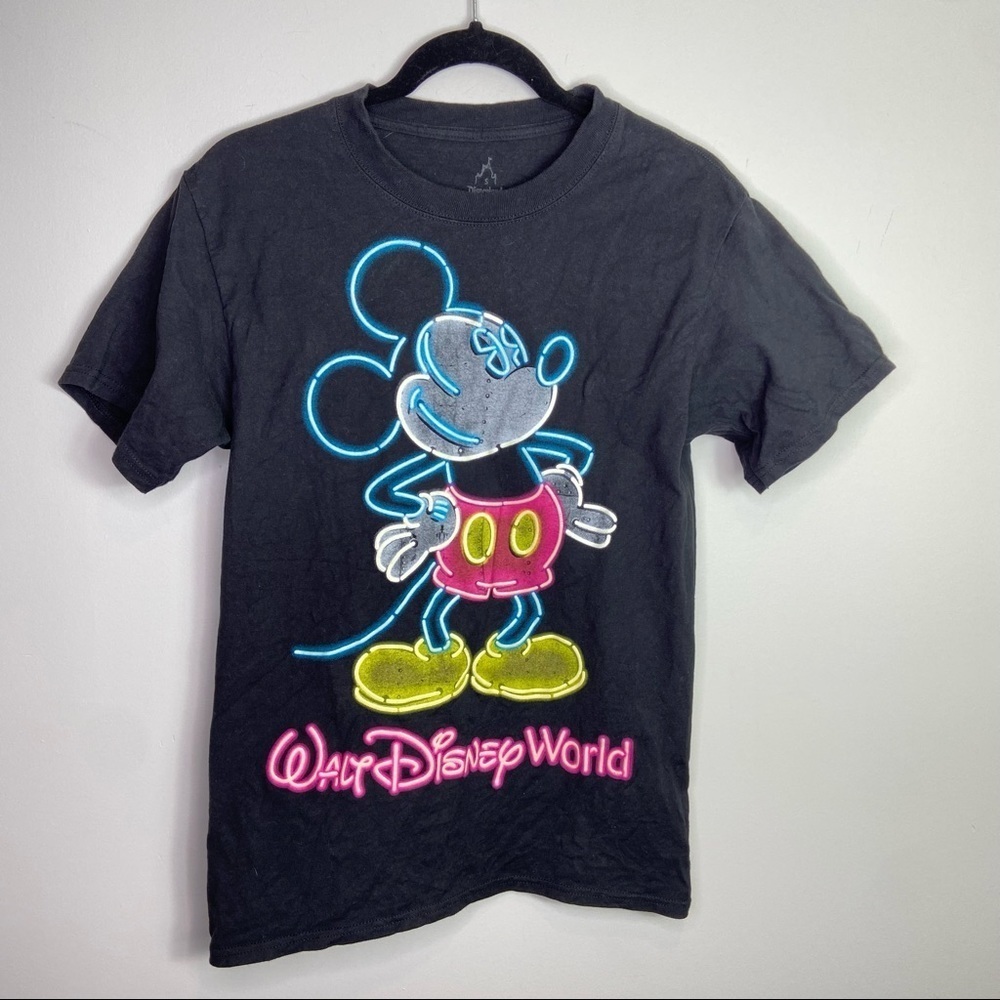 Walt Disney World‎ Mickey Mouse black glow in the dark t shirt size small